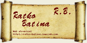 Ratko Batina vizit kartica